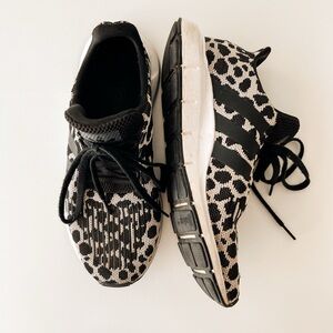 Adidas Swift Run Sneaker in Black & White Animal Print